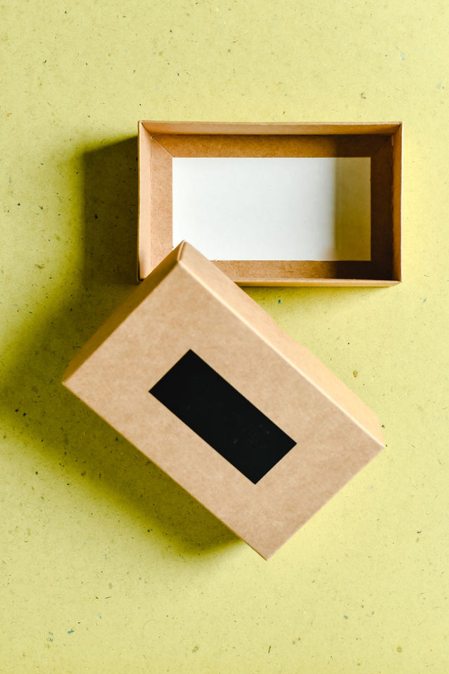 Kraft packing paper with a box